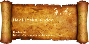 Herlicska Andor névjegykártya