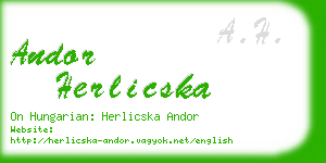 andor herlicska business card